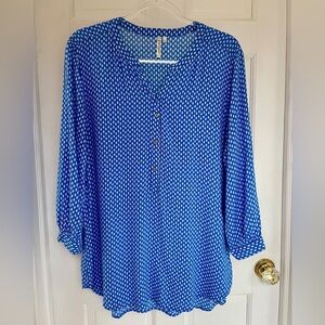 grand & greene Blue Printed Henley Tunic